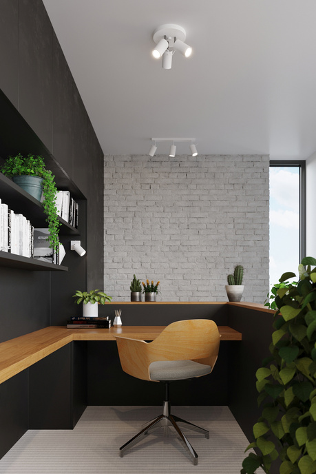 Plafond RING 3P vit + 3x LED-lampa GU-10 3000K varm 7W 620lm