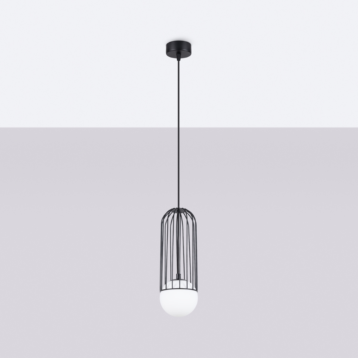 Pendellampa BRINA 1 svart + 1x LED-lampa G9 4000K Cold 4,5W 460lm