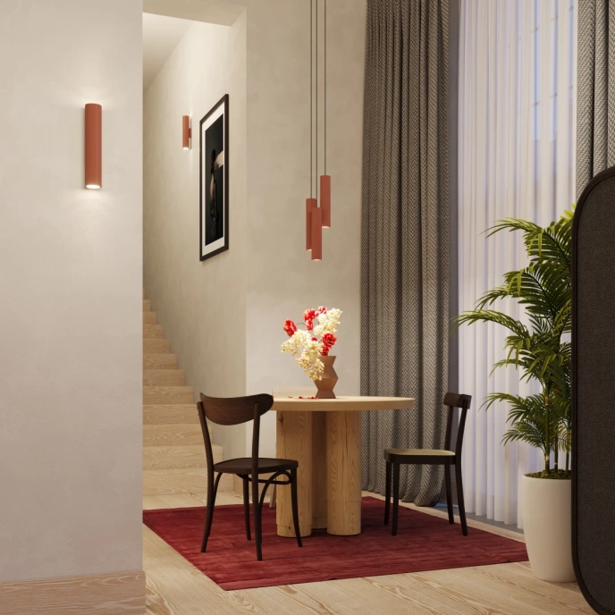 Vägglampa LAGOS 2 röd ockra