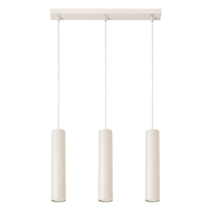 LAGOS 3L beige taklampa + 3x GU-10 3000K varm 7W 510lm LED-lampa