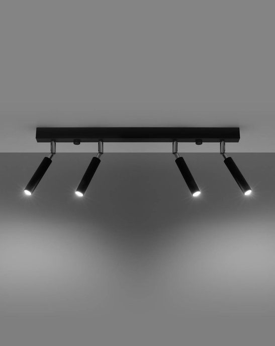 Plafond EYETECH 4 svart + 4x LED-lampa G9 3000K varm 4,5W 510lm