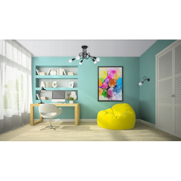 Ljuskrona SUPEŁ 3 svart + 3x LED-lampa E27 4000K kall 7,5W 650lm