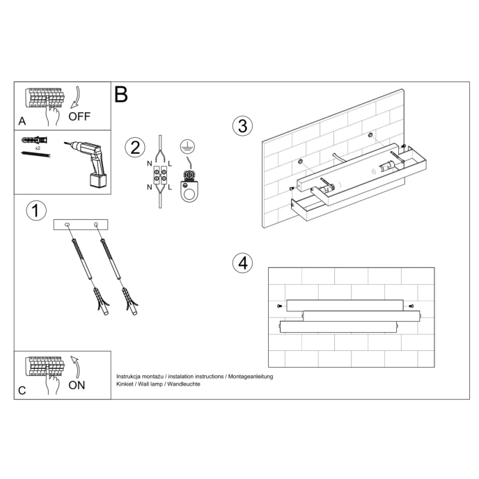 Vägglampa FROST vit