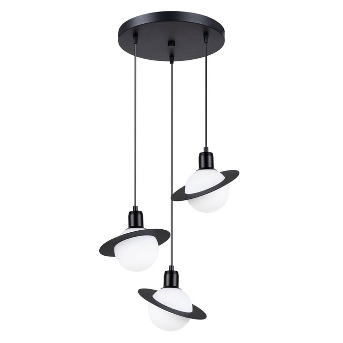 Pendellampa HYPERION 3P svart + 3x LED-lampa G9 3000K varm 4,5W 450lm