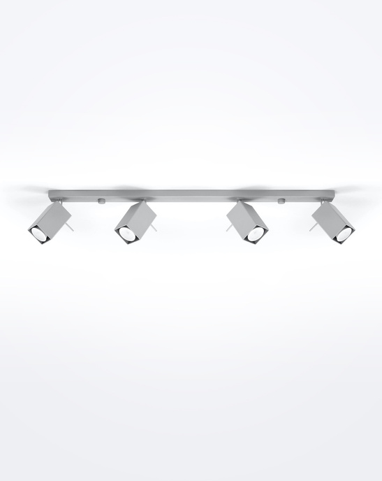 Plafond MERIDA 4L grå + 4x LED-lampa GU-10 4000K kall 7W 630lm