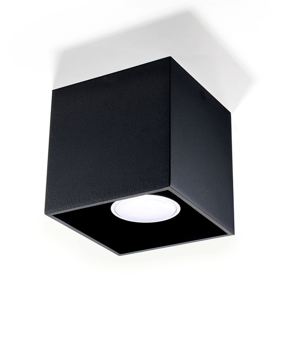 Plafond QUAD 1 svart + 1x LED-lampa GU-10 4000K Cold 7W 630lm