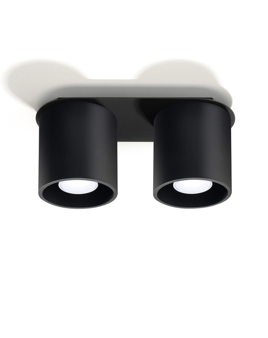 Plafond ORBIS 2 svart + 2x LED-lampa GU-10 4000K Kall 7W 630lm