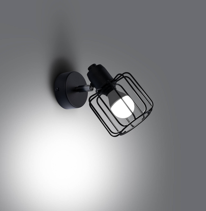 Vägglampa BELUCI 1 svart + 1x LED-lampa E14 3000K varm 7,5W 620lm