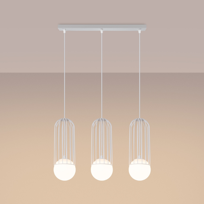 BRINA 3L taklampa vit + 3x LED-lampa G9 4000K kall 4,5W 460lm