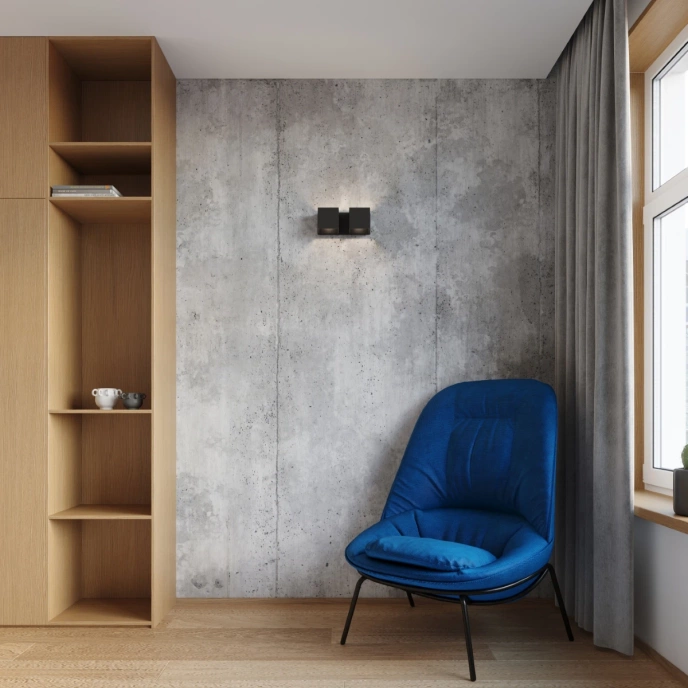 Vägglampa QUAD 2 svart