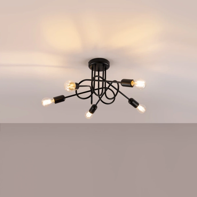 Ljuskrona SUPEŁ 5 svart