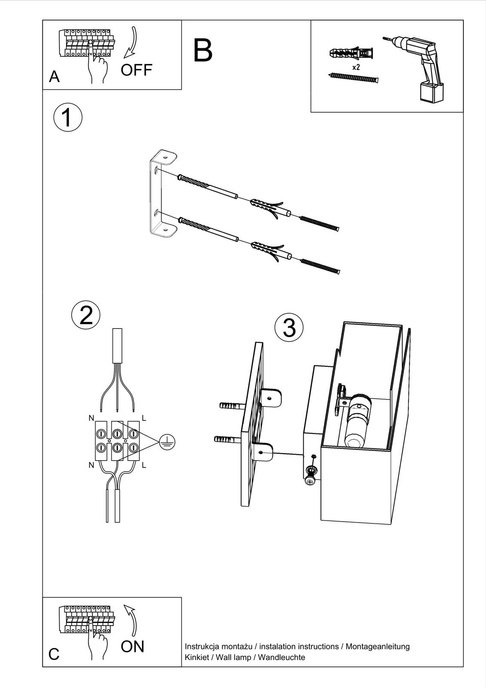 Vägglampa PIEGARE vit + 1x LED-lampa G9 3000K varm 4,5W 510lm