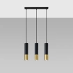 Pendel lampa LOOPEZ 3L svart/guld