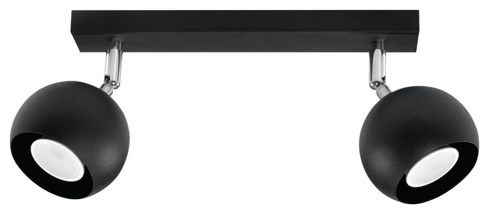 Plafond OCULARE 2 svart + 2x LED-lampa GU-10 3000K varm 7W 620lm