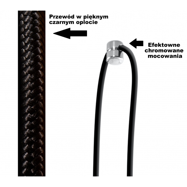 Pendellampa EDISON 3 svart + 3x LED-lampa E27 4000K Cold 7,5W 650lm