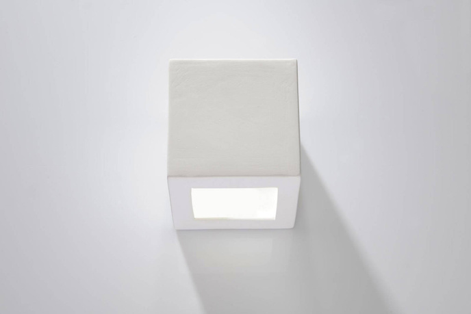 Keramisk vägglampa LEO vit + 1x LED-lampa E27 4000K Kall 7,5W 650lm