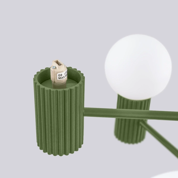 Ljuskrona HALO 6 olivgrön