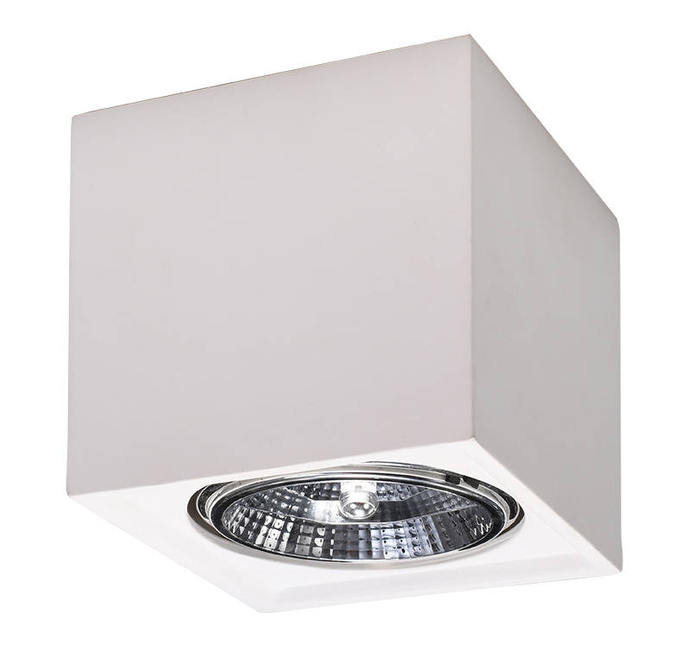 SEIDA keramisk plafond vit + 1x LED-lampa GU10 AR111 3000K varm 10W 800lm