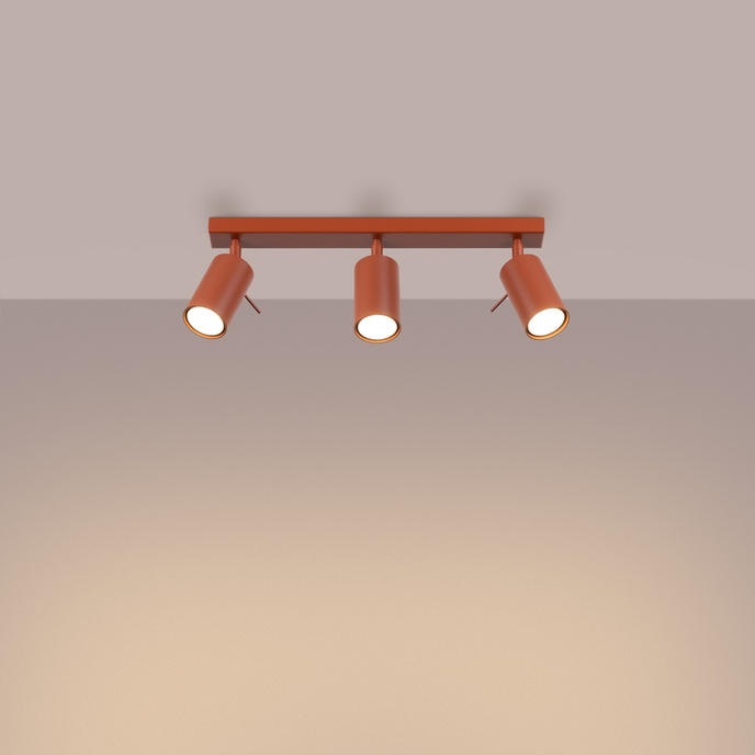 Plafond RING 3L ockraröd + 3x LED-lampa GU-10 3000K varm 7W 510lm