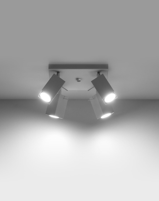 Plafond MERIDA 4 vit + 4x LED-lampa GU-10 4000K Kall 7W 630lm