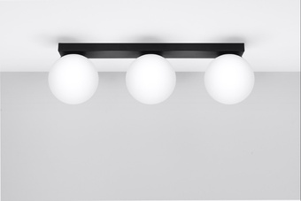 Plafond YOLI 3 svart + 3x LED-lampa G9 3000K varm 4,5W 450lm