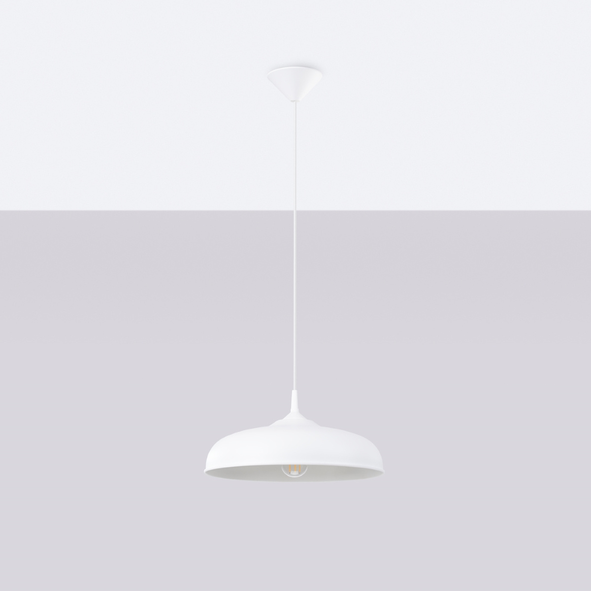 GINA taklampa vit + 1x LED-glödlampa E27 3000K varm 7,5W 620lm