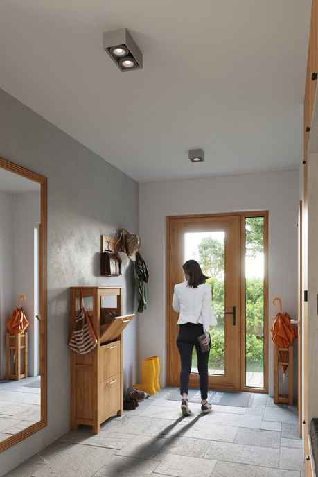 Plafond QUATRO 2 betong + 2x LED-lampa GU10 AR111 4000K COLD 12W 850lm