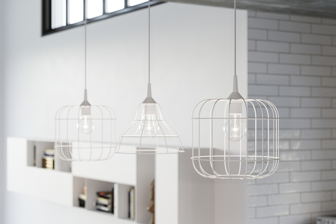 CELTA taklampa vit + 1x LED-lampa E27 3000K varm 7,5W 620lm