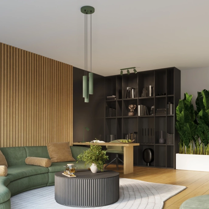 Plafond KARBON 3L olivgrön