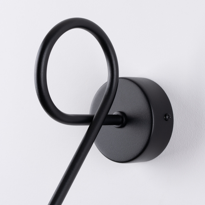 Vägglampa SUPEŁ svart + 1X LED-glödlampa E27 3000K 7W 760lm