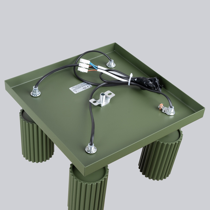 Plafond KARBON 4 olivgrön + 4x LED-lampa GU-10 3000K varm 7W 510lm