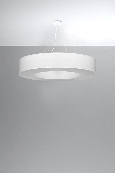 Ljuskrona SATURNO 90 vit + 8x LED-lampa E27 4000K Kall 7,5W 650lm