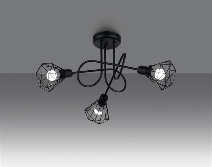 ARTEMIS 3S ljuskrona svart + 3x LED-lampa E14 4000K Cold 7,5W 680lm