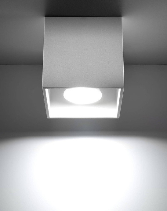 Plafond QUAD 1 vit + 1x LED-lampa GU-10 4000K kall 7W 630lm