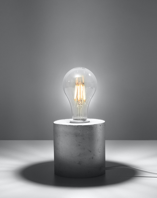 SALGADO skrivbordslampa i betong + 1x LED-lampa E27 3000K varm 7,5W 620lm