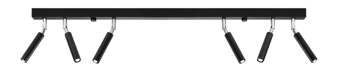 Plafond EYETECH 6 svart + 6x LED-lampa G9 4000K kall 4,5W 530lm