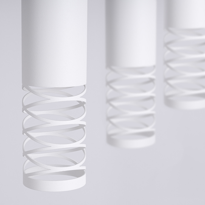 LAMI 3L taklampa vit + 3X LED-lampa GU-10 4000K Kall 7W 530lm