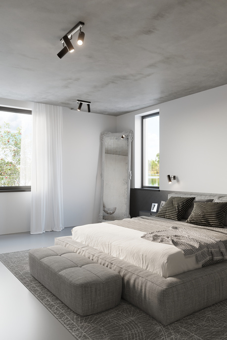 Plafond DIREZIONE 3 svart + 3x LED-lampa GU-10 3000K varm 7W 620lm