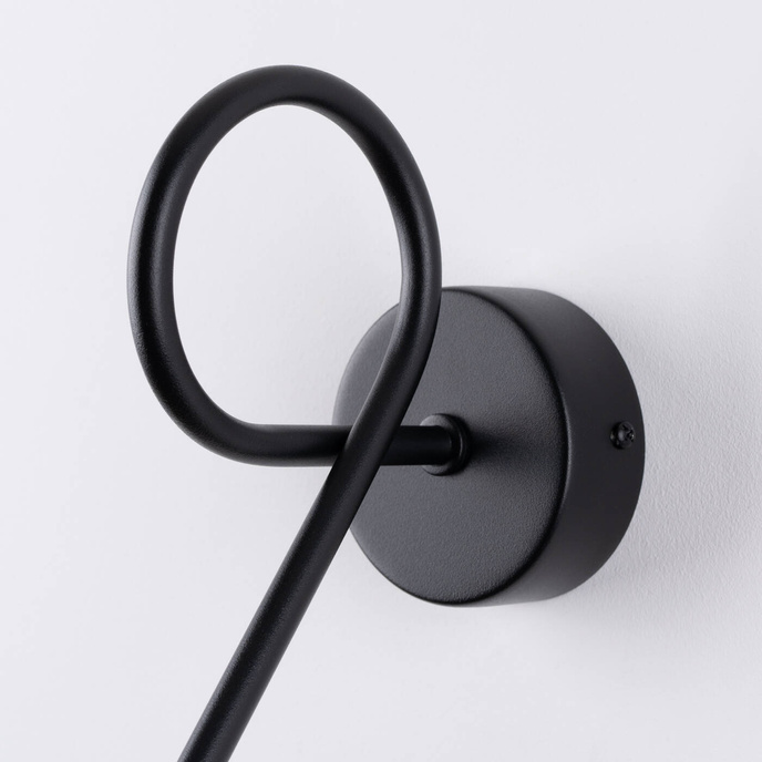 Vägglampa SUPEŁ svart + 1X LED-glödlampa E27 3000K 7W 760lm