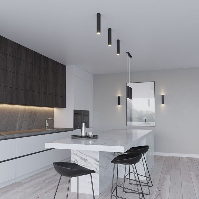 Vägglampa LAGOS 2 svart + 2x LED-lampa GU-10 3000K varm 7W 620lm