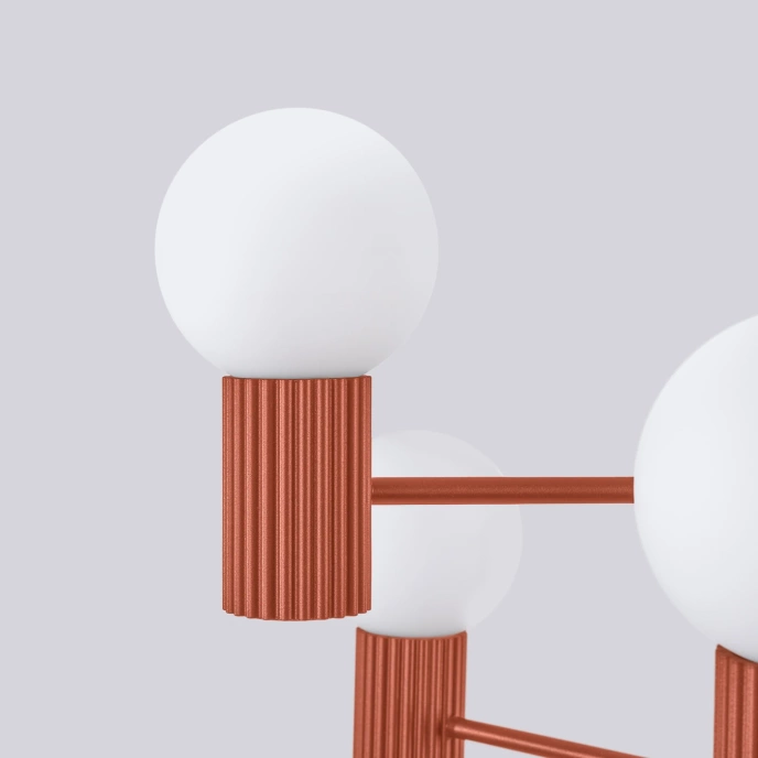 Ljuskrona HALO 6 röd ochra