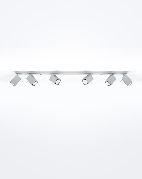 Plafond MERIDA 6L grå + 6x LED-lampa GU-10 3000K varm 7W 620lm