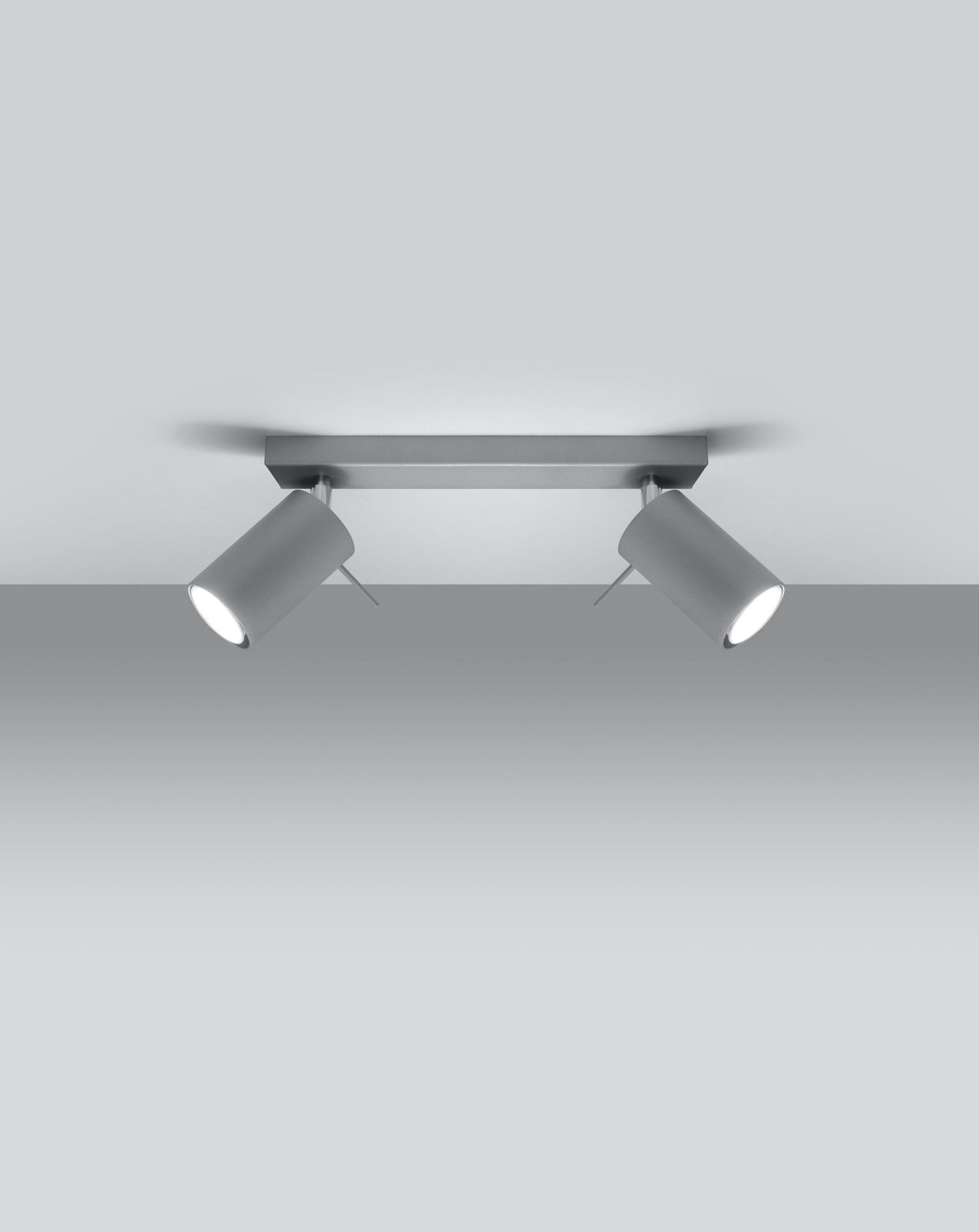 Plafond RING 2 grå + 2x LED-lampa GU-10 4000K Kall 7W 630lm