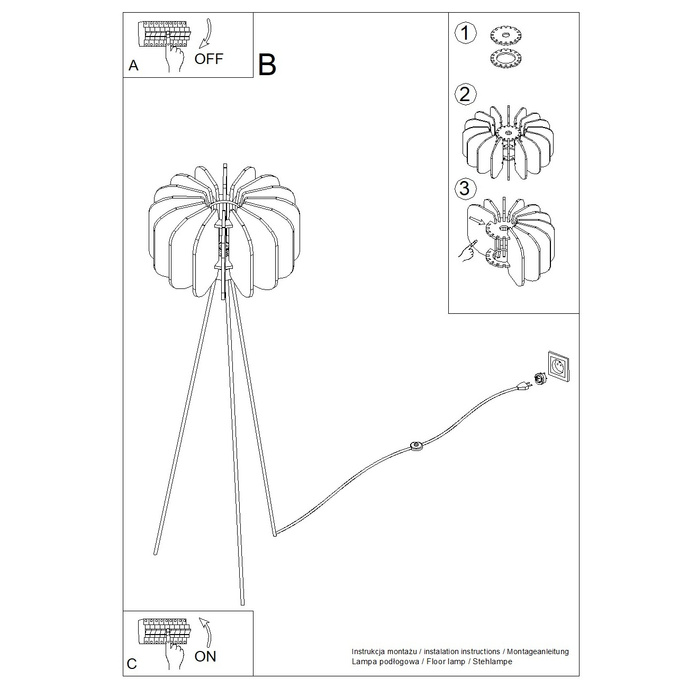Golvlampa MULA 45 beige