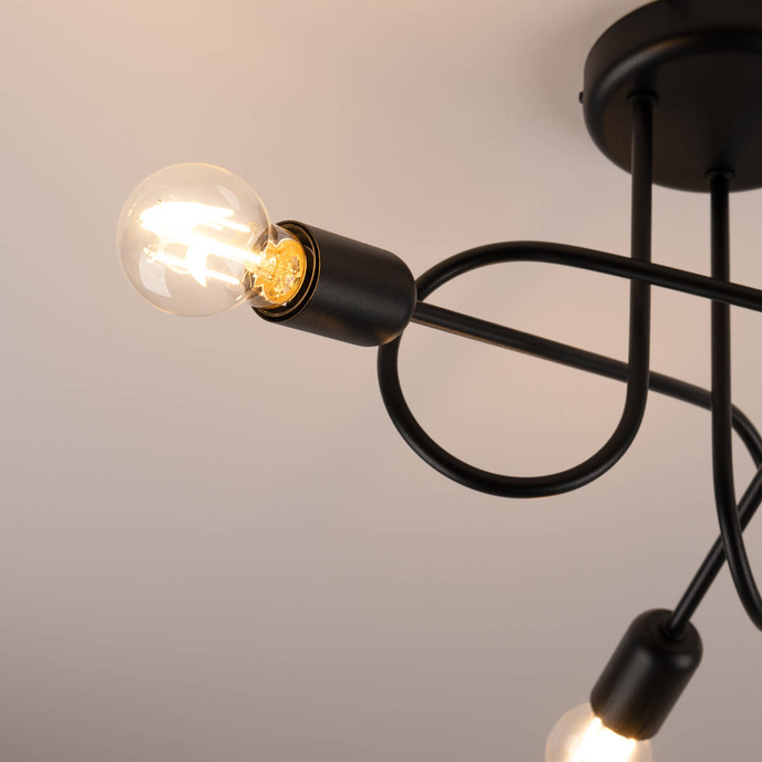 Ljuskrona SUPEŁ 3 svart = 3X LED-lampa E27 3000K 7W 760lm