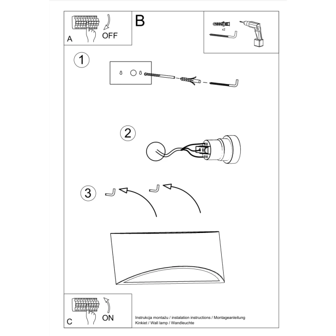Vägglampa, lackerad VIXEN vit glans