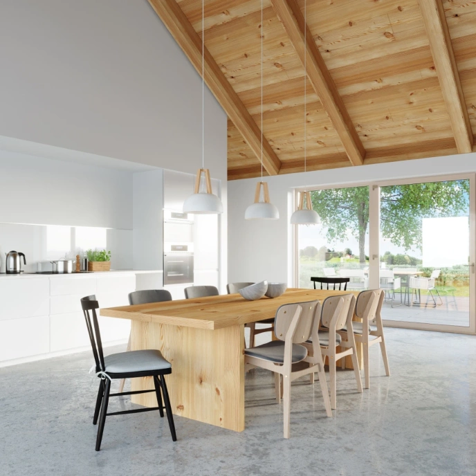 Pendel lampa CASCO vit/naturligt trä