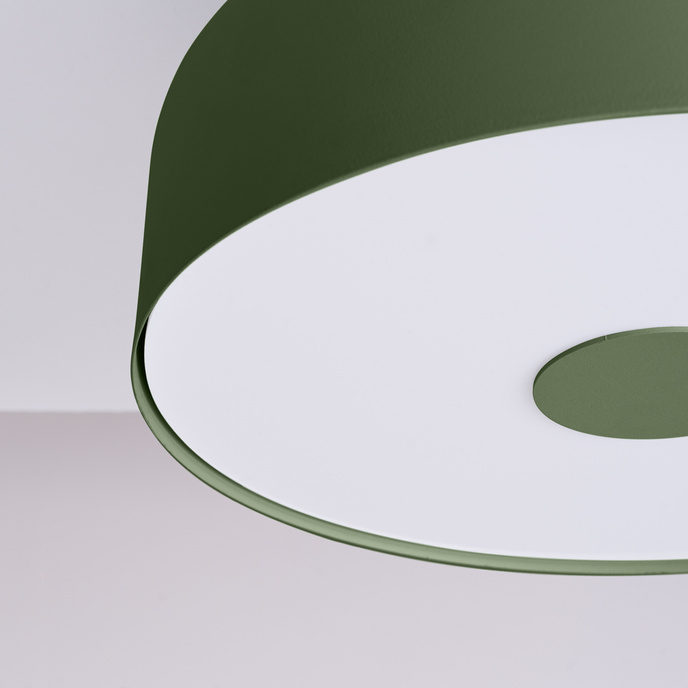 Plafond OMIQ olivgrön + 4X LED-lampa E27 3000K varm 7,5W 620lm