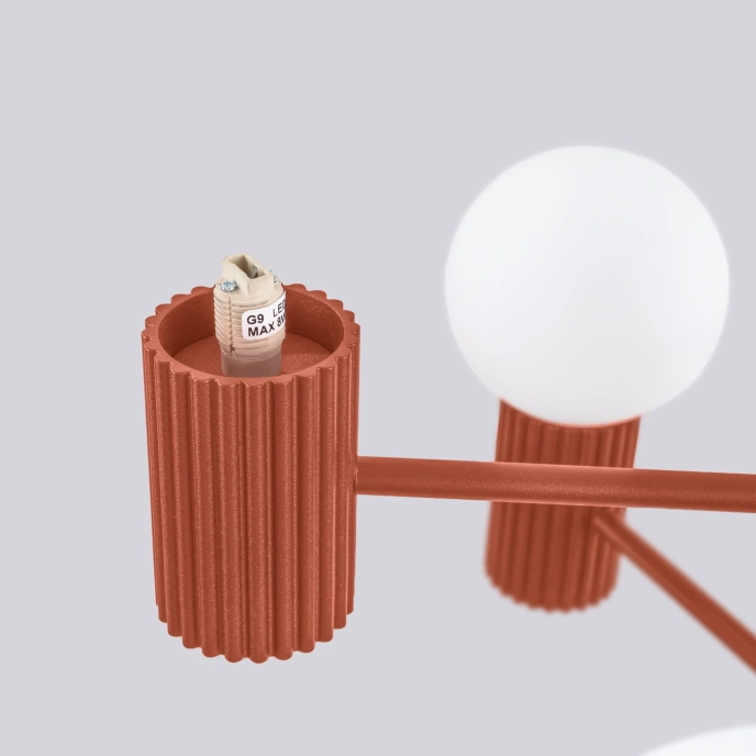 Ljuskrona HALO 6 röd ochra