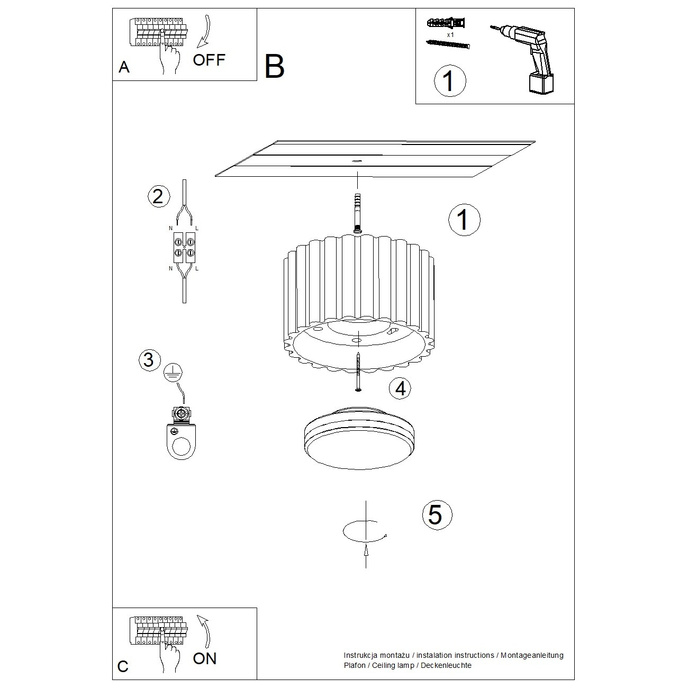 Taklampa AURA 1 olivgrön Gx53